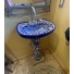 Mexican Talavera Pedestal Sink Brisa Azul